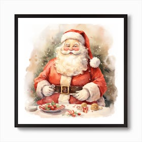 Santa Claus At The Table Art Print