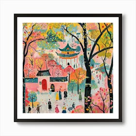 Kids Travel Illustration Xian 1 Art Print