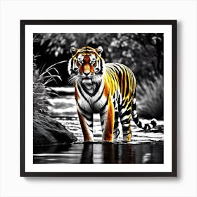 Tiger In Water 3 Art Print