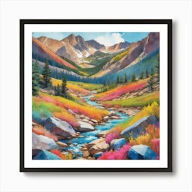 Colorful Abstract Rocky Mountain National Park Usa Art Art Print