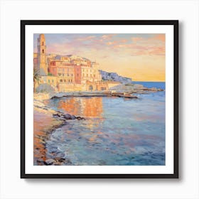 AI Pastel Dreams of Positano Art Print