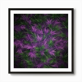 Purple Grass Background Art Print