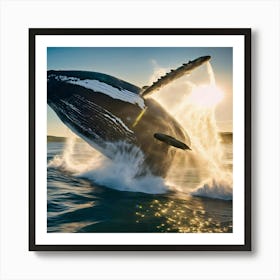 Humpback Whale Jumping 3 Art Print