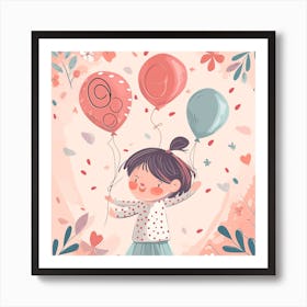 Girl With Balloons Poster