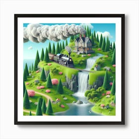 Train In The Forest Poster