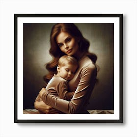 Portrait Of A Mother And Child Art Print