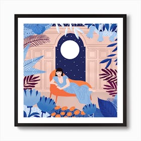 Cleo's Moonlight Song Square Art Print