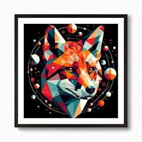 Geometric Art Fox 1 Art Print