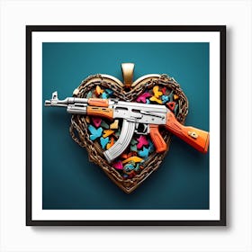 Ak-47 Heart Art Print