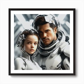 Man And Woman In Space Art Print