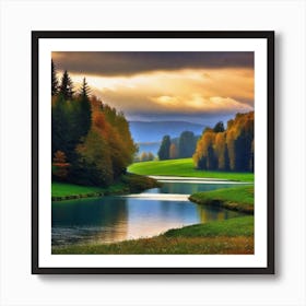 Autumn Landscape Wallpaper 1 Art Print