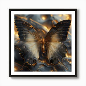 Gold Butterfly Affiche