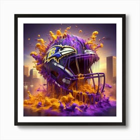 Baltimore Ravens Helmet 2 Art Print