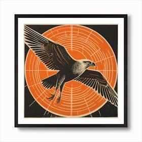 Retro Bird Lithograph Osprey 1 Art Print