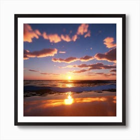 Sunset On The Beach 93 Art Print