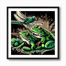 Frog Street Art 8 Art Print