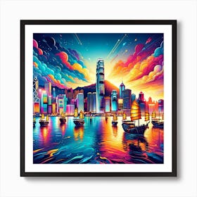 Hong Kong City Skyline 1 Art Print