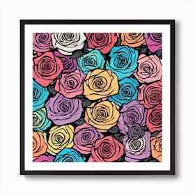 Colorful Roses 49 Art Print