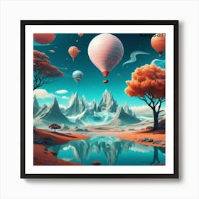 Hot Air Balloons In The Sky Art Print