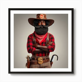 Cowboy With Beard Art Print