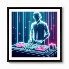 Neon Dj Poster