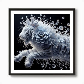 Tiger In Water Art Print