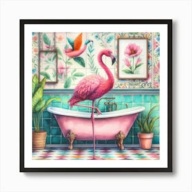 Pink Flamingo Art Print