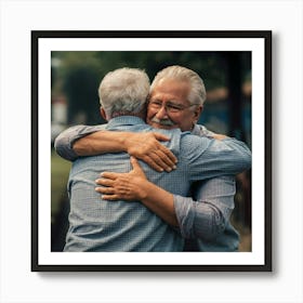 Senior Couple Hugging 1 Art Print