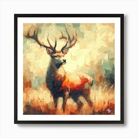 Oil Texture Abstract Deer 3 Copy Art Print