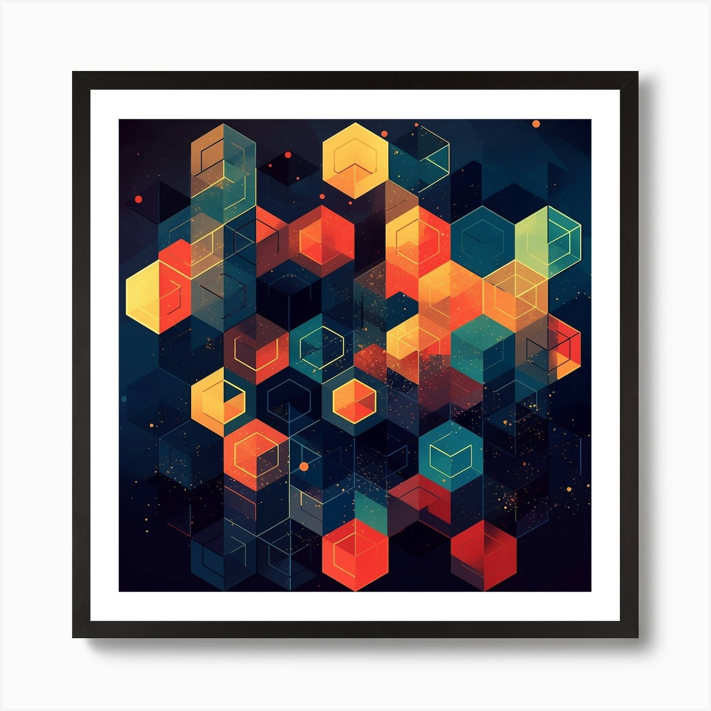 Multi Photo Collage Simple Modern Hexagon Pattern Laptop Sleeve
