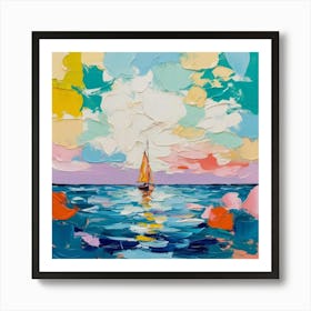 Sailboat In The Ocean Art Print