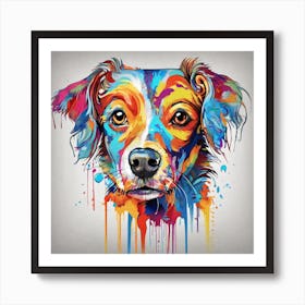 Colorful Dog Painting Art Print