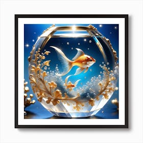 Goldfish In A Glass Bowl Art Print