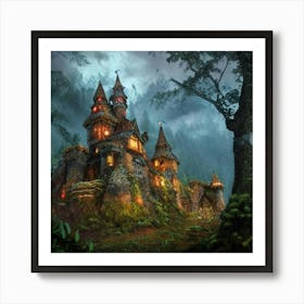 Kingdom Castle In The Forest Art Print