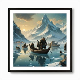 Vikings In The Sea Art Print