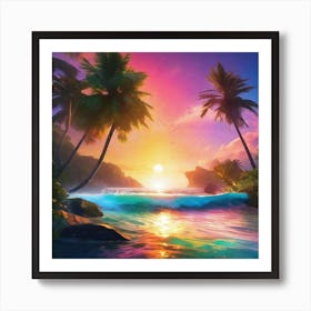 Sunset At The Beach 41 Art Print