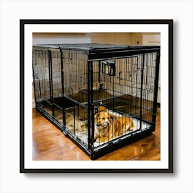 A Photo Of A Dog Crate Art Print