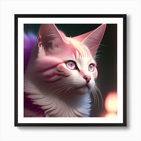 Pink Kitty Art Print