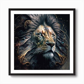 Mane Of Codes, Lion Art Print