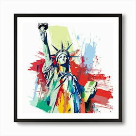 A Usa Expressive Strokes Illustration 1720004290 4 Art Print