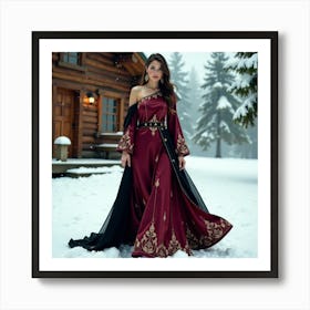 Russian Woman In Winter Art Print