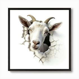 Goat In A Hole 2 Art Print