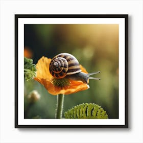 Snail On A Flower 7 Art Print