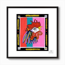 Rooster Square Art Print