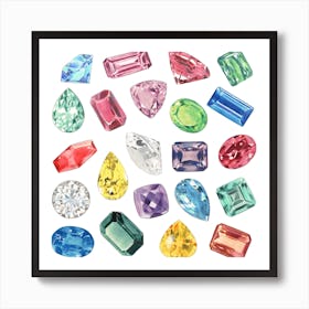 Gemstones Square Poster