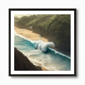 Surfing at Dali's Art Print