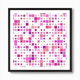 Background Square Pattern Colorful Art Print