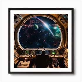 View From Spaceship Cockpit Art Print