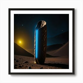 Blue alien monolith sitting on Mars's surface Art Print