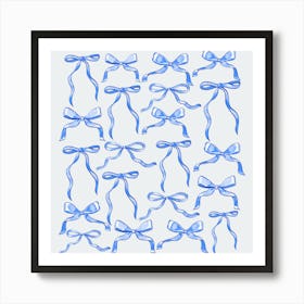 Coquette Bows Blue Art Print